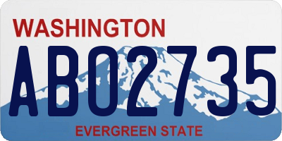 WA license plate ABO2735