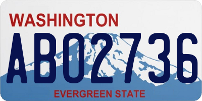 WA license plate ABO2736