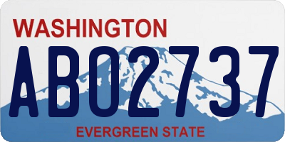 WA license plate ABO2737