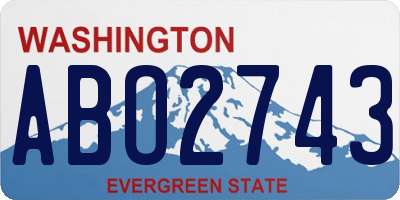 WA license plate ABO2743