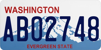 WA license plate ABO2748