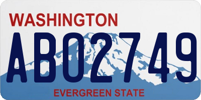 WA license plate ABO2749