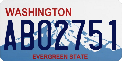 WA license plate ABO2751
