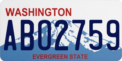 WA license plate ABO2759
