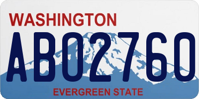 WA license plate ABO2760