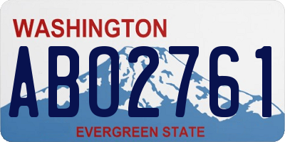 WA license plate ABO2761