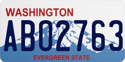 WA license plate ABO2763