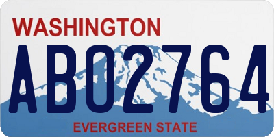 WA license plate ABO2764