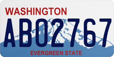 WA license plate ABO2767