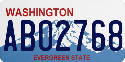 WA license plate ABO2768