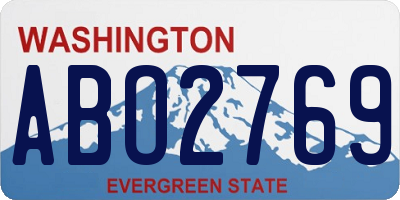 WA license plate ABO2769