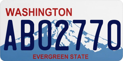 WA license plate ABO2770
