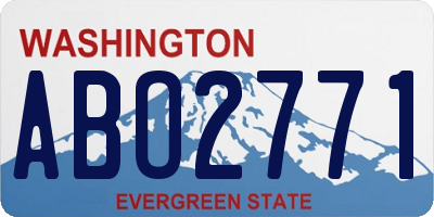 WA license plate ABO2771