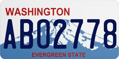 WA license plate ABO2778