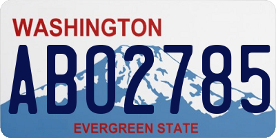 WA license plate ABO2785
