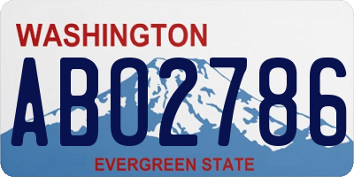 WA license plate ABO2786