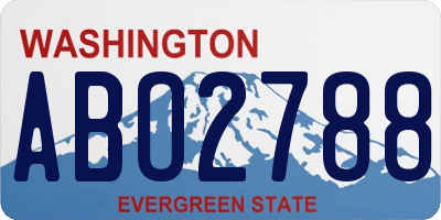 WA license plate ABO2788