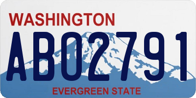 WA license plate ABO2791