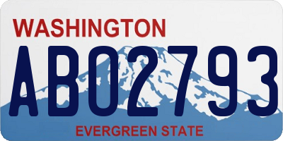 WA license plate ABO2793