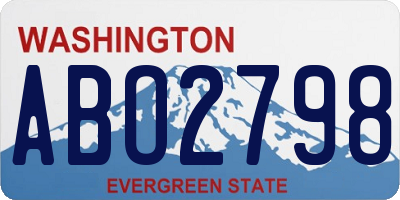 WA license plate ABO2798