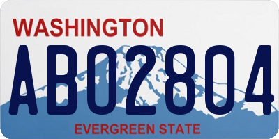 WA license plate ABO2804