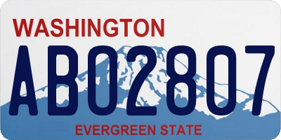 WA license plate ABO2807