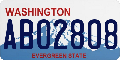WA license plate ABO2808