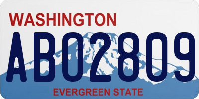 WA license plate ABO2809