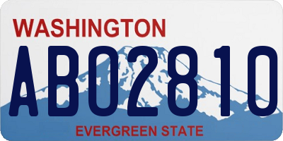 WA license plate ABO2810