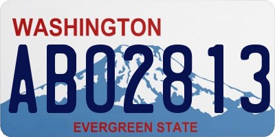 WA license plate ABO2813