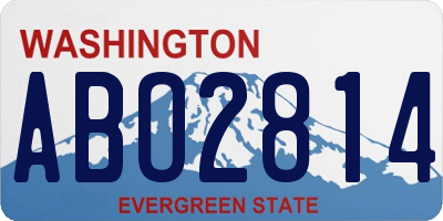 WA license plate ABO2814