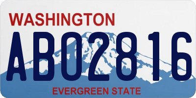 WA license plate ABO2816