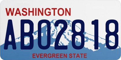 WA license plate ABO2818