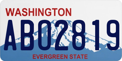 WA license plate ABO2819