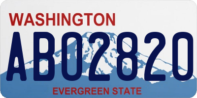WA license plate ABO2820