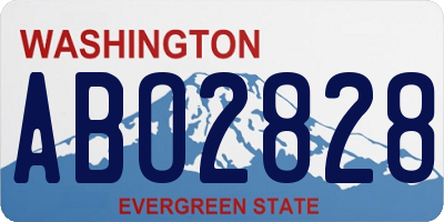 WA license plate ABO2828