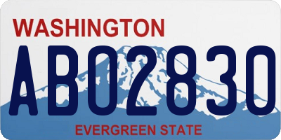 WA license plate ABO2830
