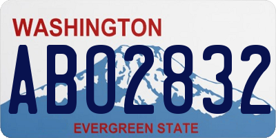 WA license plate ABO2832
