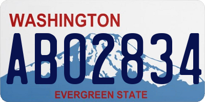 WA license plate ABO2834