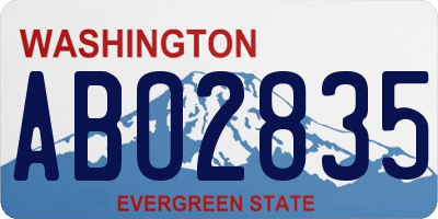 WA license plate ABO2835