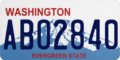 WA license plate ABO2840