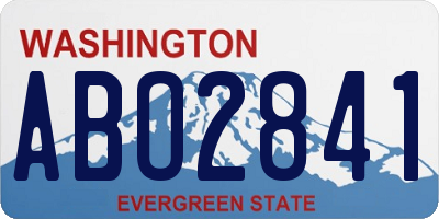 WA license plate ABO2841