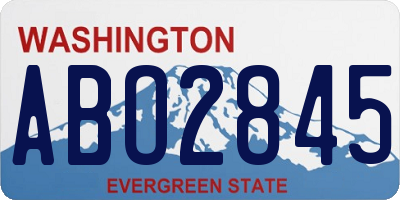 WA license plate ABO2845
