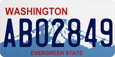 WA license plate ABO2849