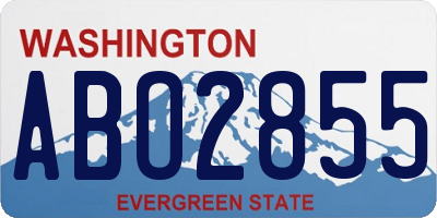 WA license plate ABO2855