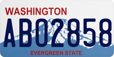 WA license plate ABO2858