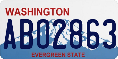 WA license plate ABO2863