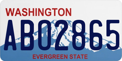 WA license plate ABO2865