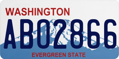 WA license plate ABO2866