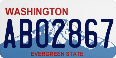 WA license plate ABO2867